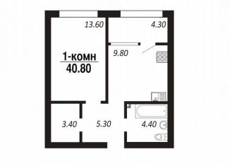 Продается однокомнатная квартира, 40.8 м2, Омск