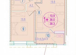 Продажа 1-комнатной квартиры, 38.1 м2, Астрахань, улица Кирова, 68, ЖК Центральный