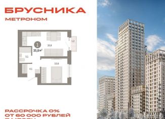 Однокомнатная квартира на продажу, 35.8 м2, Москва, район Метрогородок