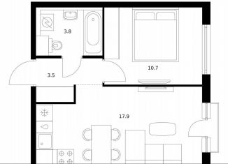 Продается 1-ком. квартира, 35.9 м2, Москва, улица Ивана Франко, 20к2