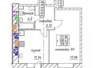 Продажа 1-комнатной квартиры, 39.1 м2, Ярославская область