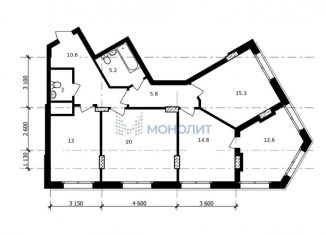 Продается 3-комнатная квартира, 99.7 м2, Нижний Новгород, улица Владимира Высоцкого, 1, ЖК Атлант сити