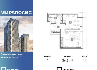 Продаю 1-ком. квартиру, 36.8 м2, Москва, проспект Мира, 222, станция Ростокино