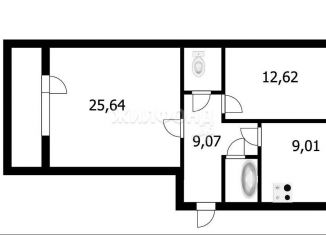 Продажа 2-ком. квартиры, 60.5 м2, село Криводановка, Микрорайон, 26А