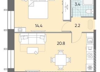 Продажа однокомнатной квартиры, 40.8 м2, Москва, жилой комплекс Зиларт, 18/19/27, станция ЗИЛ