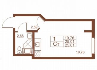 Продаю квартиру студию, 23.2 м2, Санкт-Петербург, Московское шоссе, 262к4