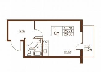 Продаю квартиру студию, 26.3 м2, Санкт-Петербург, Московское шоссе, 262к1