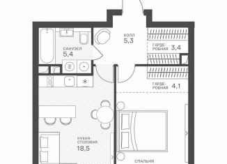 Продам 1-комнатную квартиру, 51.2 м2, Москва, метро Строгино, Крылатская улица, 33к1