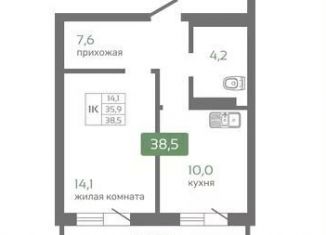 Продается 1-комнатная квартира, 38.5 м2, Красноярск, Норильская улица, Октябрьский район