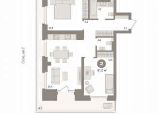Продаю 2-комнатную квартиру, 81 м2, Тюмень, ЖК Речной Порт
