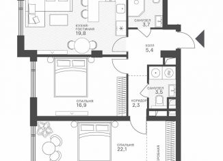 Продается 2-ком. квартира, 79.3 м2, Москва, Крылатская улица, 33к1, метро Строгино