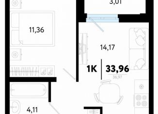 Продажа 1-комнатной квартиры, 34 м2, Тюмень, Калининский округ