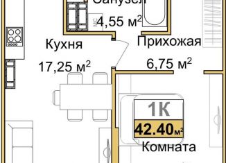 Продаю однокомнатную квартиру, 40.4 м2, Симферополь, Центральный район