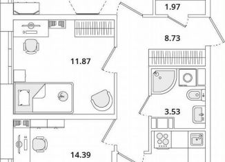 Продажа 3-комнатной квартиры, 77.8 м2, Санкт-Петербург, метро Звёздная, Кубинская улица, 82к3с1