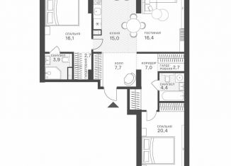 Продажа 3-ком. квартиры, 96.3 м2, Москва, Крылатская улица, 33к1, метро Строгино