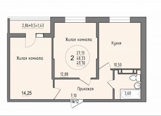 Продается двухкомнатная квартира, 49.8 м2, Краснодар, Карасунский округ