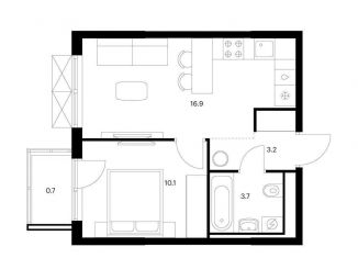 Продаю 1-комнатную квартиру, 34.6 м2, Татарстан