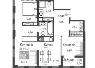 Продам 3-ком. квартиру, 70 м2, Симферополь, Киевский район