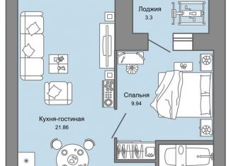 Продам однокомнатную квартиру, 40 м2, Ульяновск, ЖК Центрополис