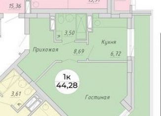 Продается 1-комнатная квартира, 44 м2, Новосибирск, Тульская улица, ЖК Тульский