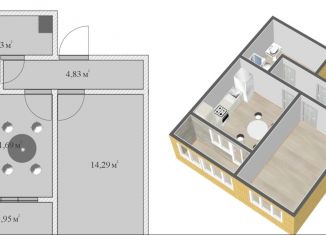 Продается однокомнатная квартира, 37 м2, Бронницы, Садовый проезд, 1Б