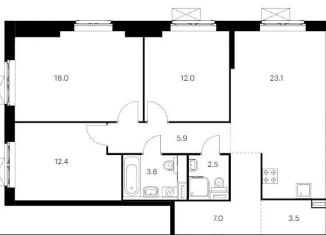 Продажа трехкомнатной квартиры, 88 м2, Москва, жилой комплекс Бусиновский Парк, 1.2, метро Ховрино