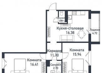 Продается 2-ком. квартира, 63.9 м2, Челябинская область