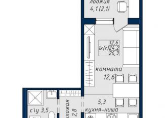 Продается квартира студия, 26 м2, Барнаул, Северный Власихинский проезд, 122к5, ЖК Nord