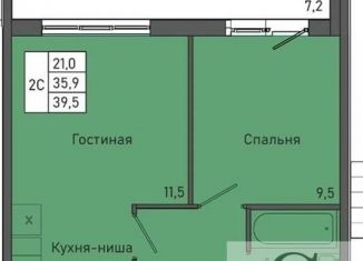 Продается 1-комнатная квартира, 39.5 м2, Новосибирск, улица Лобачевского, 51/1, метро Заельцовская