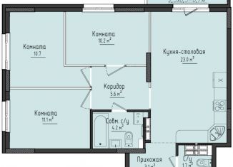 Продаю 3-комнатную квартиру, 69.9 м2, село Первомайский, ЖК Город Оружейников