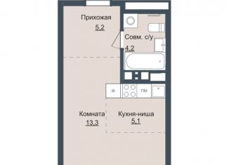 Квартира на продажу студия, 27.8 м2, Ижевск, ЖК Истории