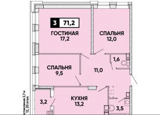 Продается трехкомнатная квартира, 71 м2, Ставрополь, микрорайон № 36