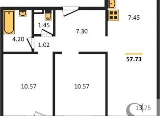 Продается 3-ком. квартира, 57.7 м2, Новосибирск, улица Петухова, с1, ЖК Матрёшкин Двор