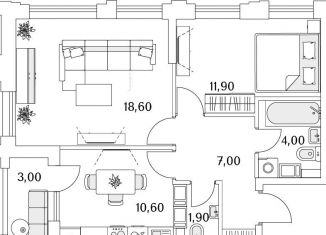 Продам 2-ком. квартиру, 55.5 м2, Санкт-Петербург, Приморский район