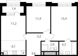 Продам 3-комнатную квартиру, 59.4 м2, Москва, Михалковская улица, 48с1, ЖК Михалковский