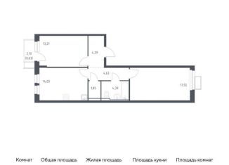 Продаю 2-комнатную квартиру, 60.6 м2, Московская область, жилой комплекс Квартал Ивакино, к2