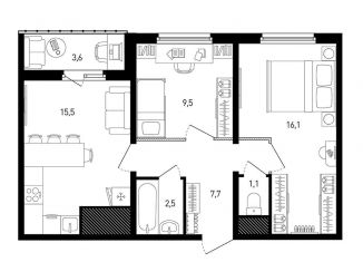 Продается двухкомнатная квартира, 54.2 м2, Ростов-на-Дону, ЖК Пятый Элемент