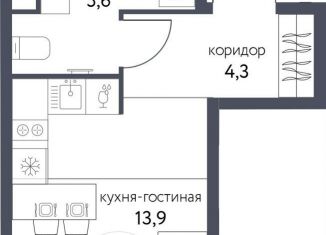 Квартира на продажу студия, 23.8 м2, Москва, Тагильская улица, 4В, Бульвар Рокоссовского
