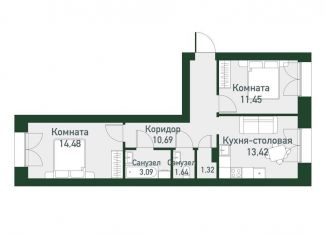 Продам двухкомнатную квартиру, 54 м2, Екатеринбург
