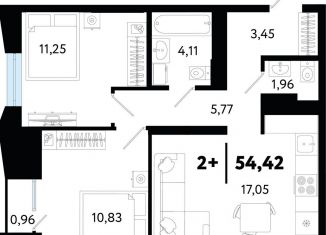 Продается 2-комнатная квартира, 54.4 м2, Тюмень