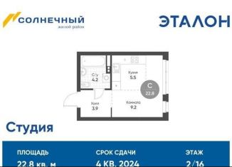 Квартира на продажу студия, 22.8 м2, Екатеринбург, Чкаловский район