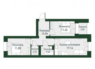 Продажа 2-комнатной квартиры, 54.7 м2, Екатеринбург, Ленинский район