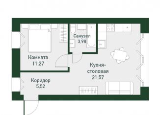 Однокомнатная квартира на продажу, 42.3 м2, Екатеринбург, Ленинский район