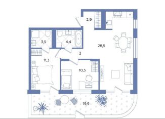 Продаю 3-ком. квартиру, 62.9 м2, деревня Дербыши, Академическая улица, 4