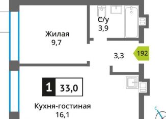 1-ком. квартира на продажу, 33 м2, Московская область