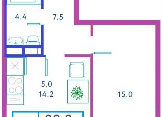 Квартира на продажу студия, 30.2 м2, посёлок Развилка, ЖК Римский, Римский проезд, 13