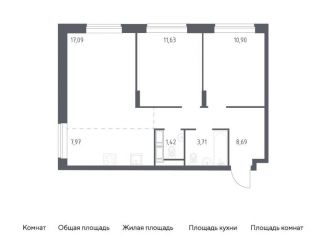 Продам 2-комнатную квартиру, 61.4 м2, Московская область