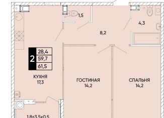 Продам двухкомнатную квартиру, 61.5 м2, Ростов-на-Дону, Кировский район