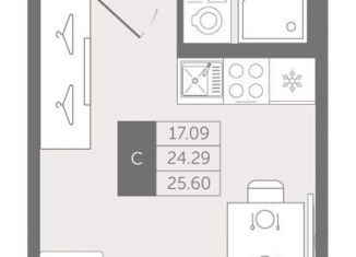 Продаю квартиру студию, 25.6 м2, деревня Новое Девяткино