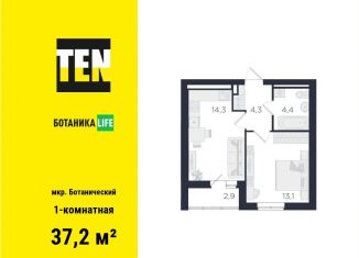 Продажа 1-комнатной квартиры, 37.2 м2, Екатеринбург, улица 8 Марта, 204Д, ЖК Ботаника Лайф